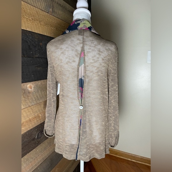 Multiples Crochet Knit Sheer Cardigan Size Medium - Picture 2 of 3